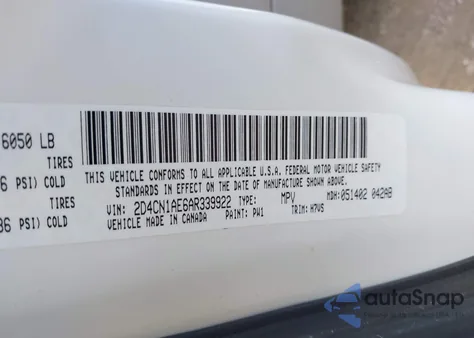 2010 Dodge Grand Caravan C/V z USA, uszkodzony, nr VIN 2D4CN1AE6AR339922